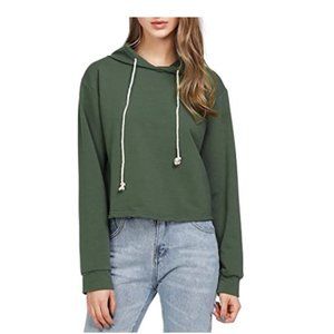 Women's Casual Long Sleeve Pullover Hoodies Crop